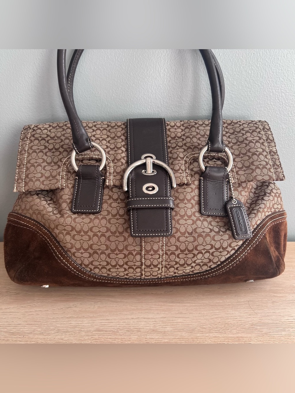 Vintage y2k Coach Soho Signature C Flap Satchel - Picture 2 of 9